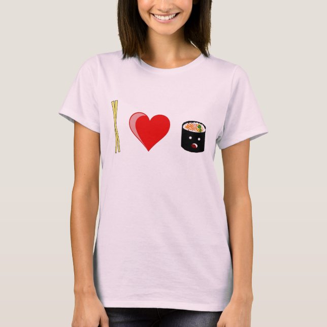 Ich Liebe Sushi T-Shirt (Vorderseite)