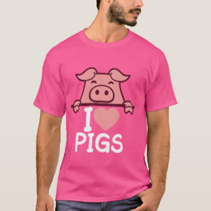 Ich liebe süße Schweine Herz Schweinchen Schweinli T-Shirt