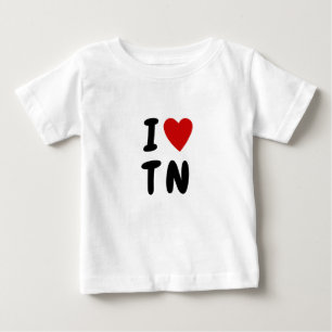 Ich liebe T N   Herz benutzerdefinierter Text TN T Baby T-shirt