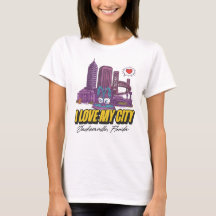 Ich Liebe T - Shirt in meiner Stadt (Licht)