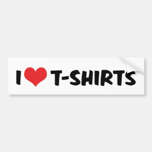 Ich liebe T-Shirts Aufkleber Autoaufkleber