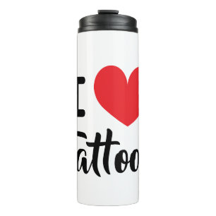 Ich liebe Tattoos Thermotasse für Tattoo-Liebhaber Thermosbecher
