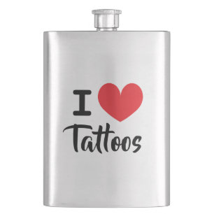 Ich liebe Tattoos Trinkflasche für Tattoo-Liebhabe Flachmann