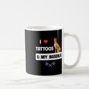 Ich Liebe Tattoos und mein Basenji Hund tattooed M Kaffeetasse
