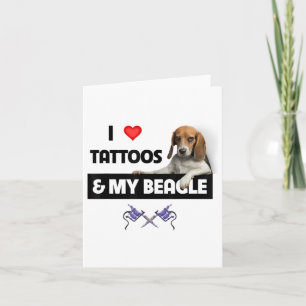 Ich Liebe Tattoos und mein Beagle Hund tattooed Ma Karte