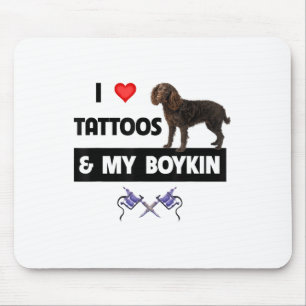 Ich Liebe Tattoos und mein Boykin Spaniel Tattooed Mousepad