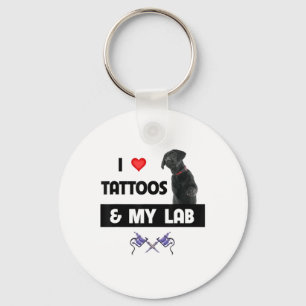 Ich Liebe Tattoos und mein Labrador Retriever Labr Schlüsselanhänger