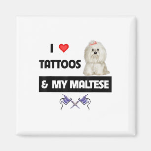 Ich Liebe Tattoos und mein maltesischer Hund Malti Magnet