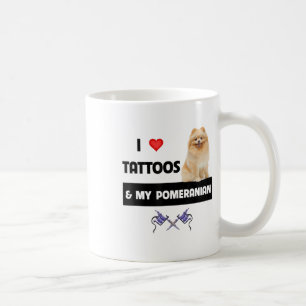 Ich Liebe Tattoos und mein Spitz Hund Mama Vater K Kaffeetasse