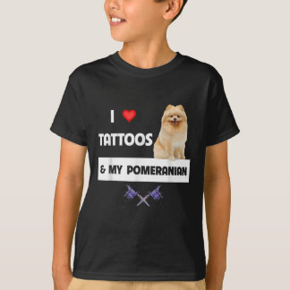 Ich Liebe Tattoos und mein Spitz Hund Mama Vater K T-Shirt