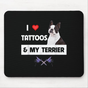Ich Liebe Tattoos und meine Grenz-Collie Hund tatt Mousepad