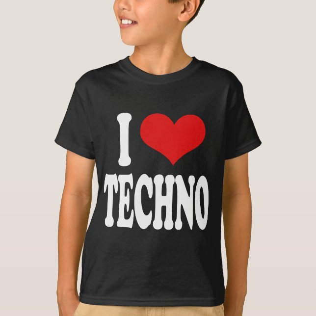 Ich liebe Techno T-Shirt (Vorderseite)