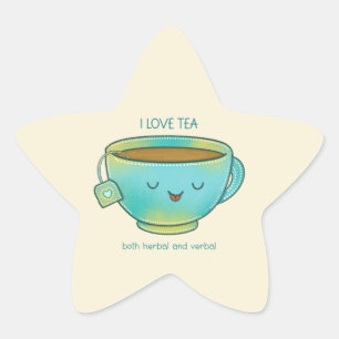 Ich liebe Tee, sowohl Kräutertee als auch verbalen Stern-Aufkleber