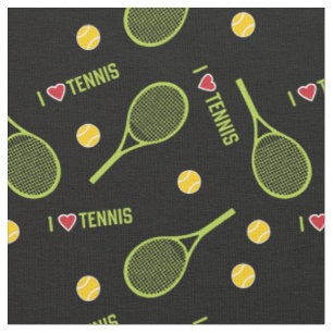 Ich Liebe Tennis auf schwarz Stoff