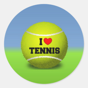 Ich liebe Tennis Runder Aufkleber