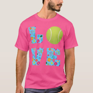 Ich liebe Tennis Tennis Liebhaber Floral T-Shirt