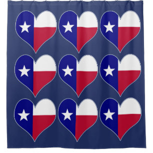 Ich Liebe Texas Flag Herz Duschvorhang