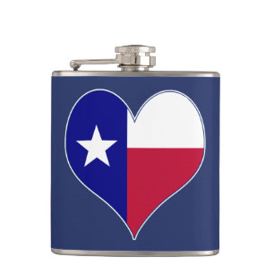 Ich Liebe Texas Flag Herz Flachmann