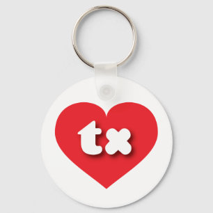 Ich liebe Texas - tx rotes Herz Schlüsselanhänger