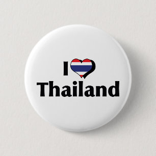 Ich liebe Thailand-Flagge Button