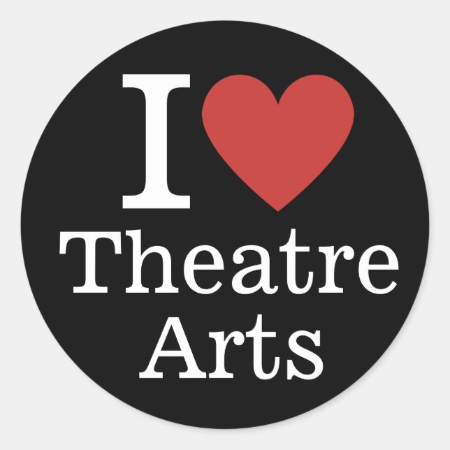 Ich ❤️ Liebe Theater Kunst für Studierende/Fakultä Runder Aufkleber (Vorderseite)
