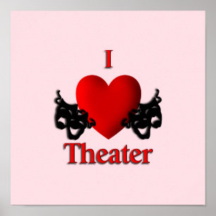 Ich liebe Theater Pink Poster