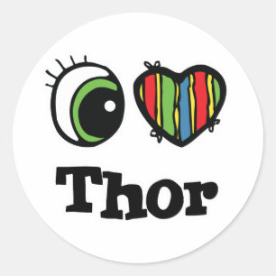 Ich liebe Thor Runder Aufkleber