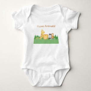 Ich liebe Tiere, süß und bunt, für Kinder Baby Strampler