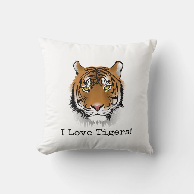 Ich Liebe Tiger! Schönes Throw Kissen (Vorderseite)
