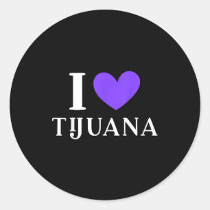 Ich liebe Tijuana Mexiko Urlaub Runder Aufkleber