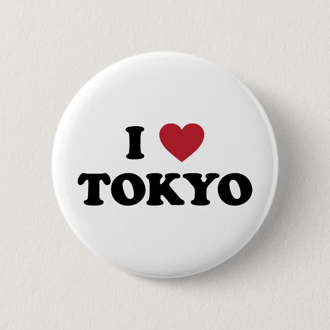 Ich liebe Tokio Japan Button (Vorderseite)