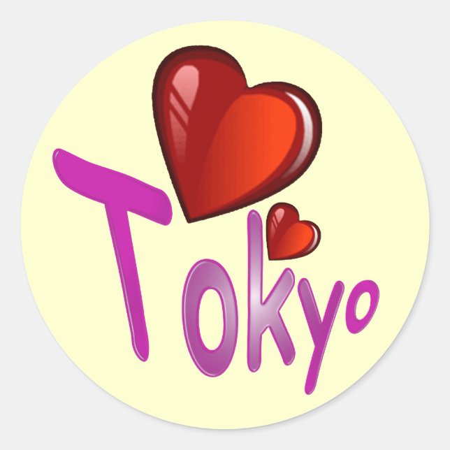 Ich Liebe Tokio! Runder Aufkleber (Vorderseite)