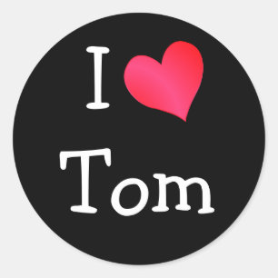 Ich Liebe Tom Runder Aufkleber