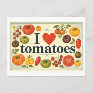 "Ich [liebe] Tomaten" Postkarte