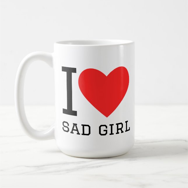 Ich liebe trauriges Mädchen Kaffeetasse (Links)