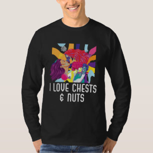 Ich liebe Truhen und Nüsse Bisexueller Stolz Bisex T-Shirt