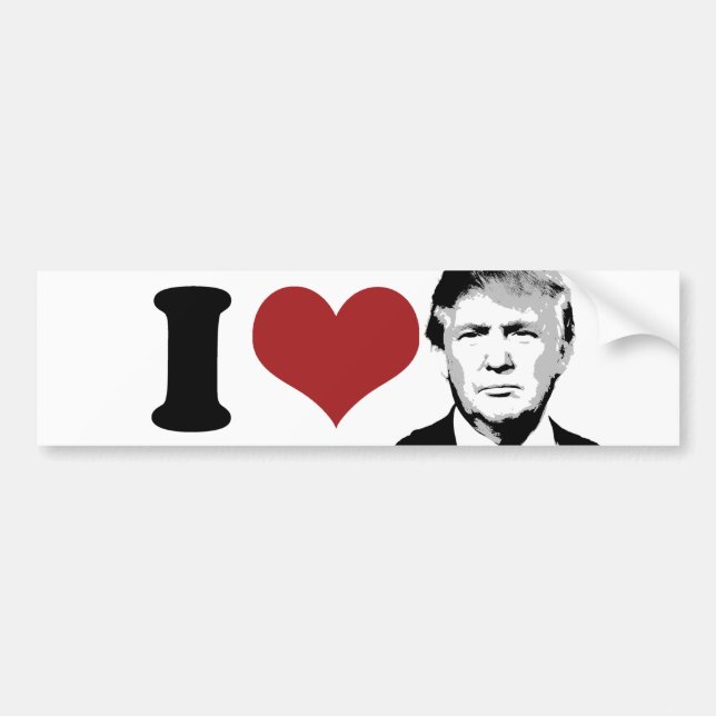 Ich Liebe Trump für Präsident Bumper —.pnng Autoaufkleber (Vorne)