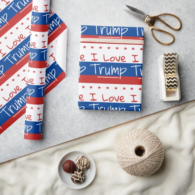 Ich Liebe Trump für Präsident Wrapping Paper Geschenkpapier (Kunsthandwerk)