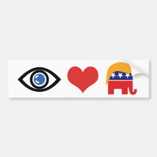 Ich liebe Trump - GOP Elefant Haarl Logo Autoaufkleber
