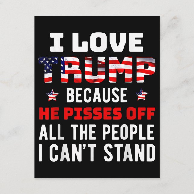Ich Liebe Trump, weil er von den Leuten, die ich k Begleitkarte (Vorderseite)
