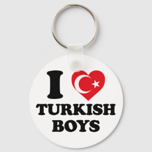 Ich liebe türkische Jungen Türkei-Flagge Herz Schlüsselanhänger