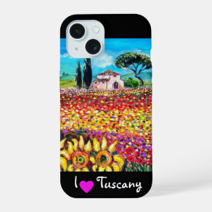 ICH LIEBE TUSCIEN / SONNENBLUMEN UND KLATTSCHMOHN  iPhone 15 HÜLLE