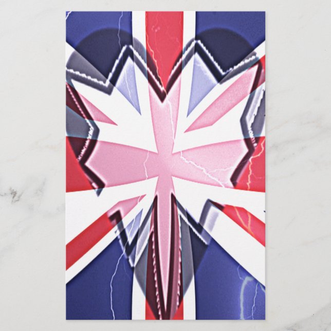 "Ich liebe UK"-Kunstposter Briefpapier (Vorderseite)