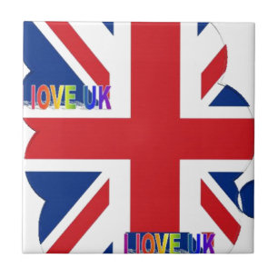 Ich liebe UK-Kunstprint Fliese