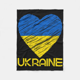 Ich liebe Ukraine-Flagge T-Shirt, ich unterstütze Fleecedecke