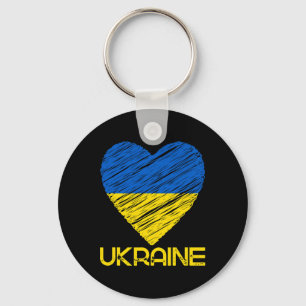 Ich liebe Ukraine-Flagge T-Shirt, ich unterstütze  Schlüsselanhänger
