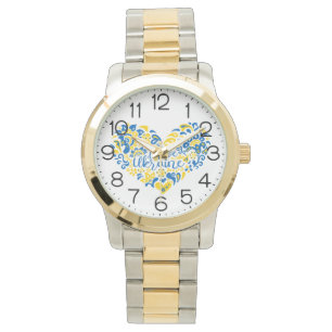 Ich liebe Ukraine Inspirierender Zitat Herz Armbanduhr