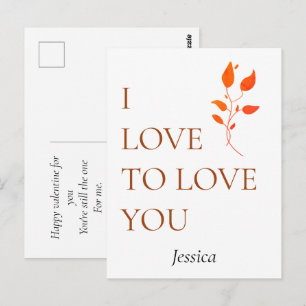 Ich Liebe, um Sie zu Liebe, personalisieren Postkarte