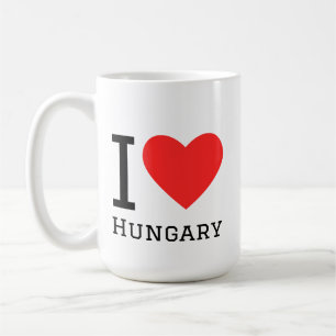 Ich liebe Ungarn quadratischer Aufkleber Kaffeetasse