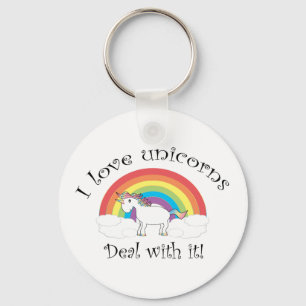 Ich Liebe unicorns Behandle mit ihm! Schlüsselanhänger